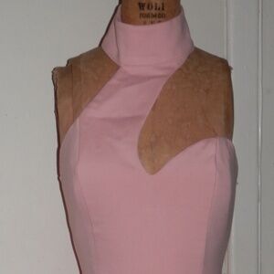 MOCK NECK HALTER DRESS